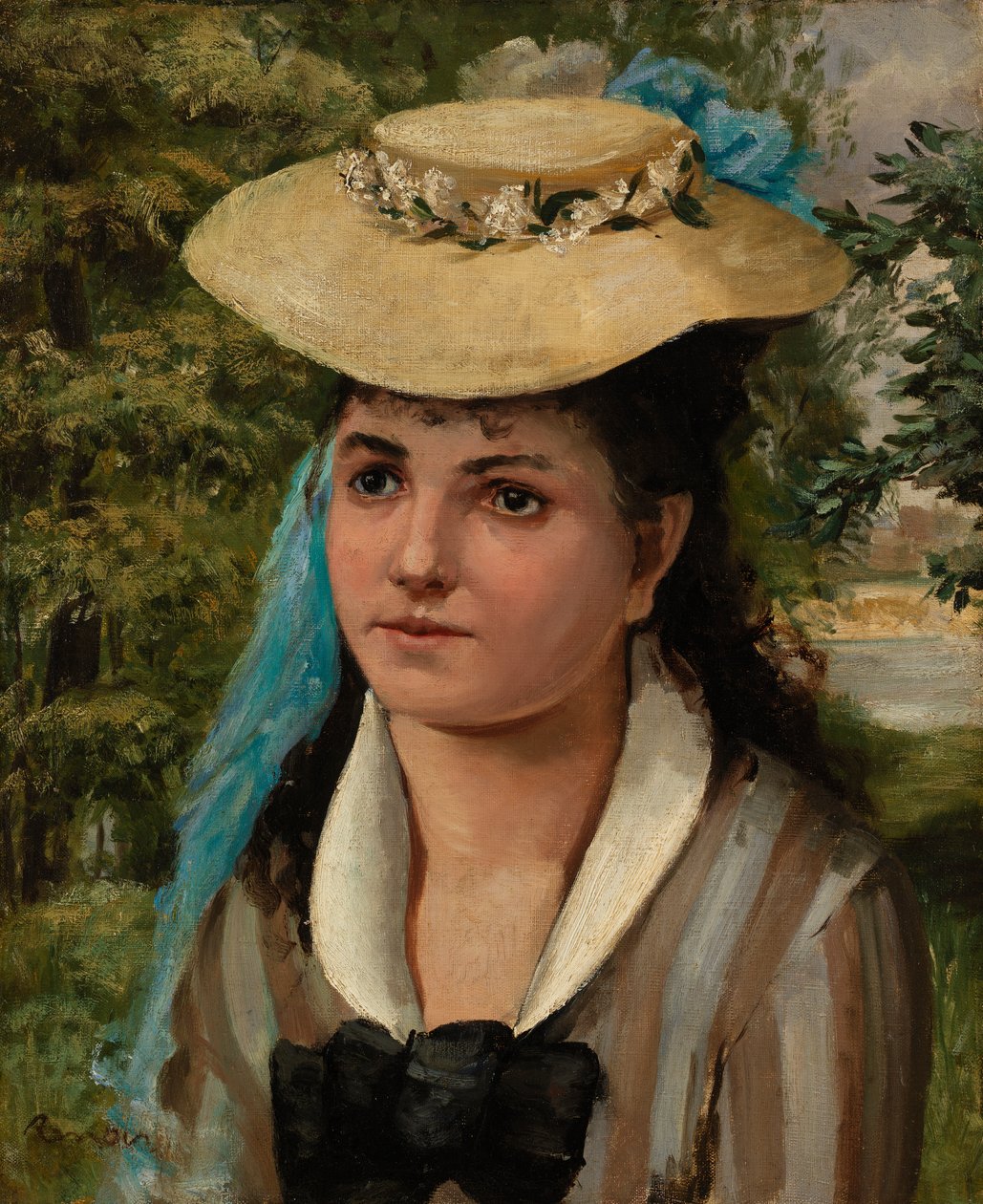 Lise met een strohoed door Pierre-Auguste Renoir