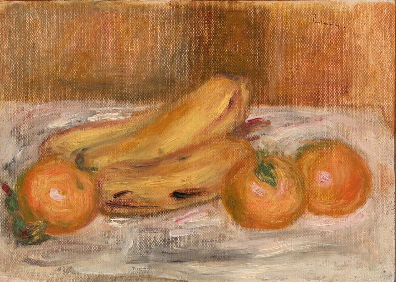 Sinaasappels en bananen door Pierre-Auguste Renoir