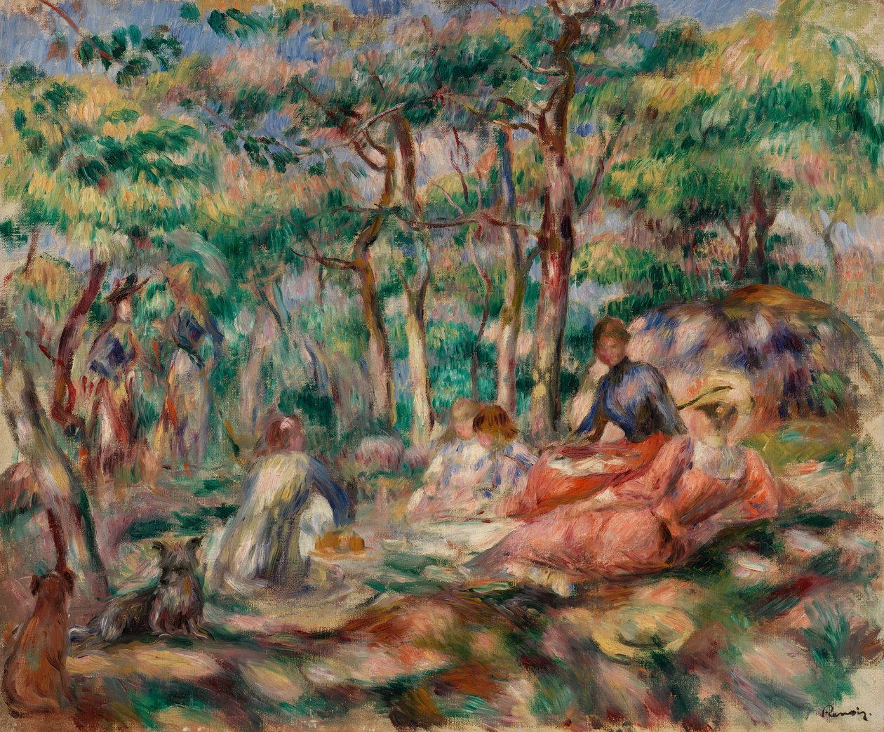 Picknick (De lunch op het gras) door Pierre-Auguste Renoir