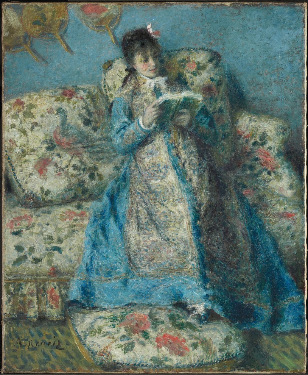 Portret van Madame Monet (Madame Claude Monet leest) door Pierre-Auguste Renoir