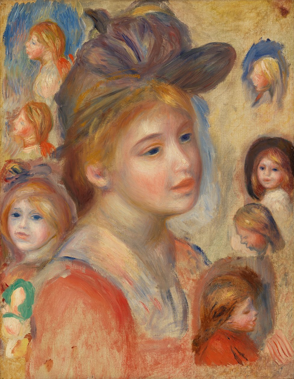 Studie van meisjeshoofden door Pierre-Auguste Renoir