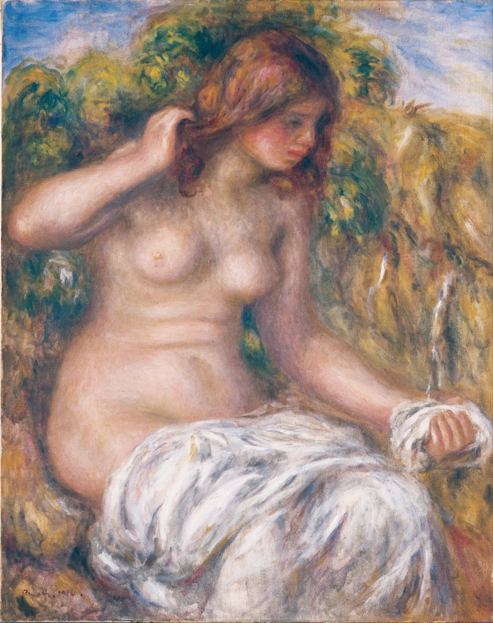 Vrouw bij de lente door Pierre-Auguste Renoir