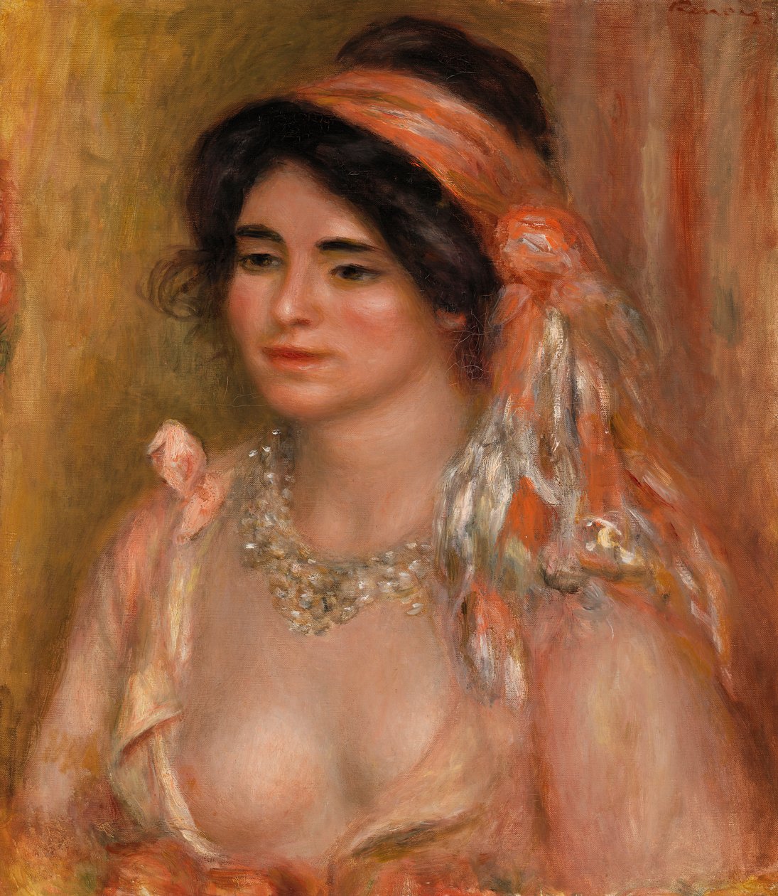 Vrouw met Zwart Haar door Pierre-Auguste Renoir