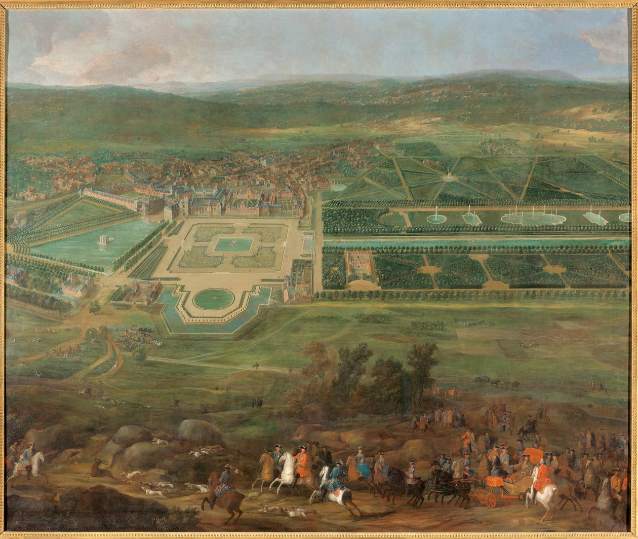 Uitzicht op het kasteel van Fontainebleau door Pierre-Denis Martin