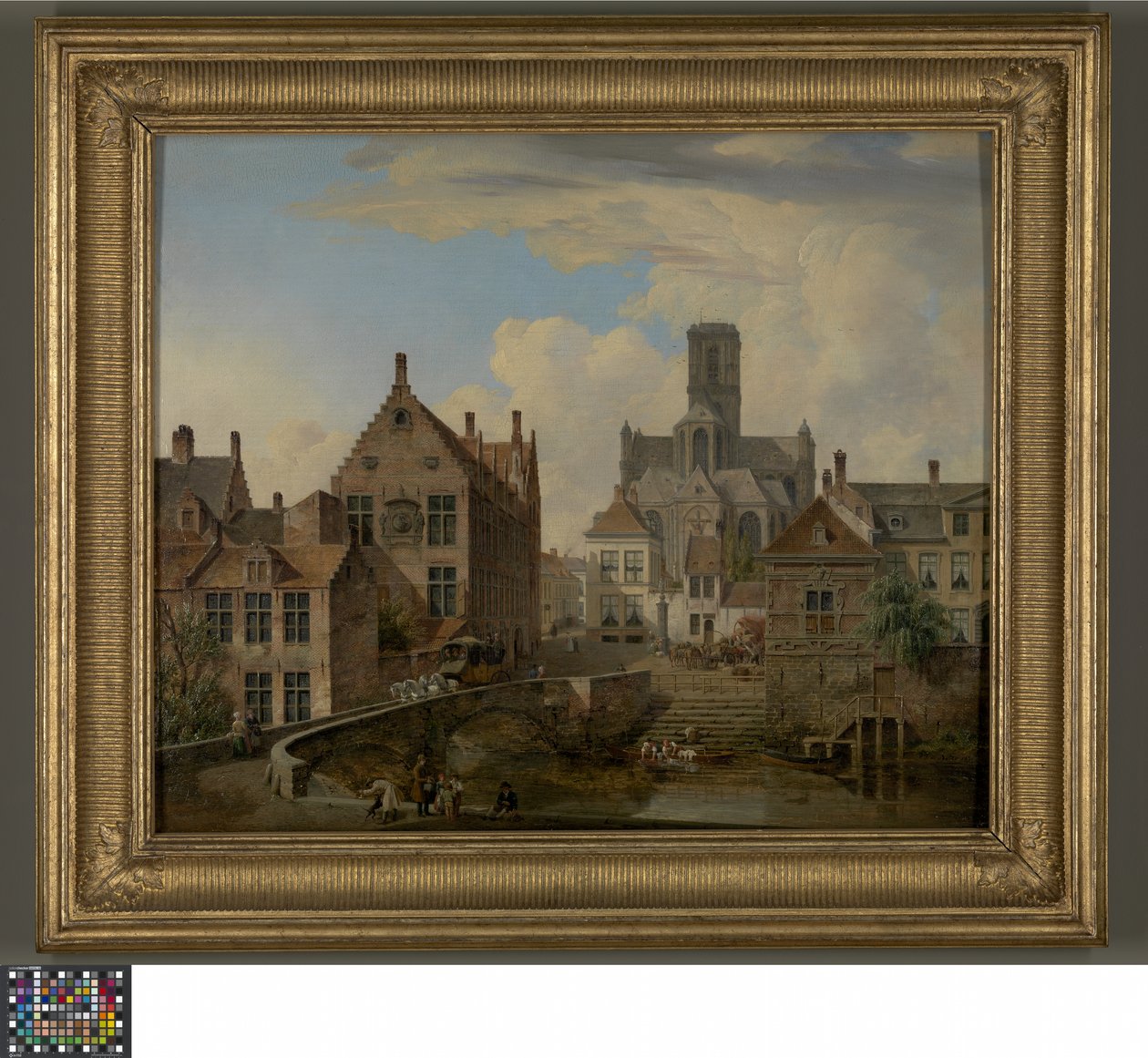 Sint-Baafskathedraal en de Reepkanaal in Gent door Pierre François De Noter