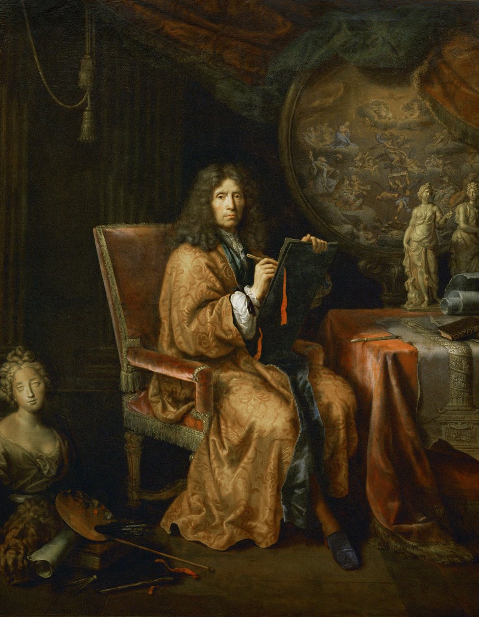 Portret van de kunstenaar - Zelfportret ... door Pierre (follower of) Mignard