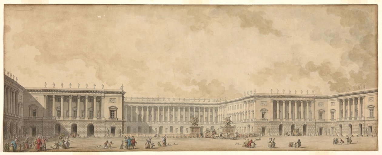 Eerste reconstructieproject van het Paleis van Versailles gepresenteerd aan koning Lodewijk XVI, c. 1785 door Pierre Adrien Paris