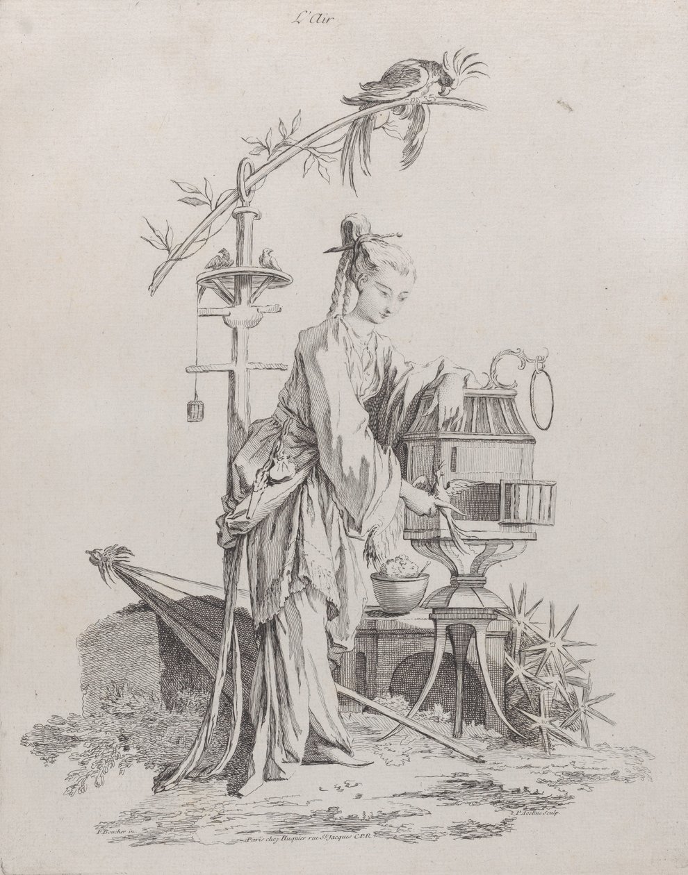 Lucht, uit De Vier Elementen, 1738-49 door Pierre Alexandre Aveline
