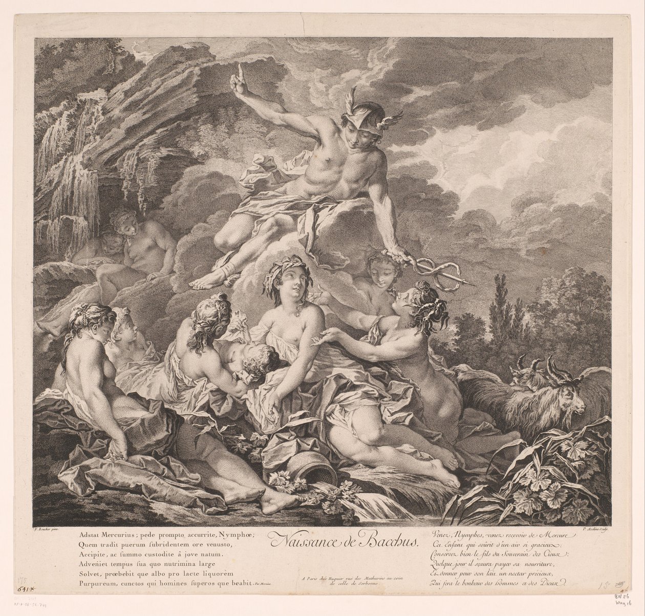 Geboorte van Bacchus door Pierre Alexandre Aveline
