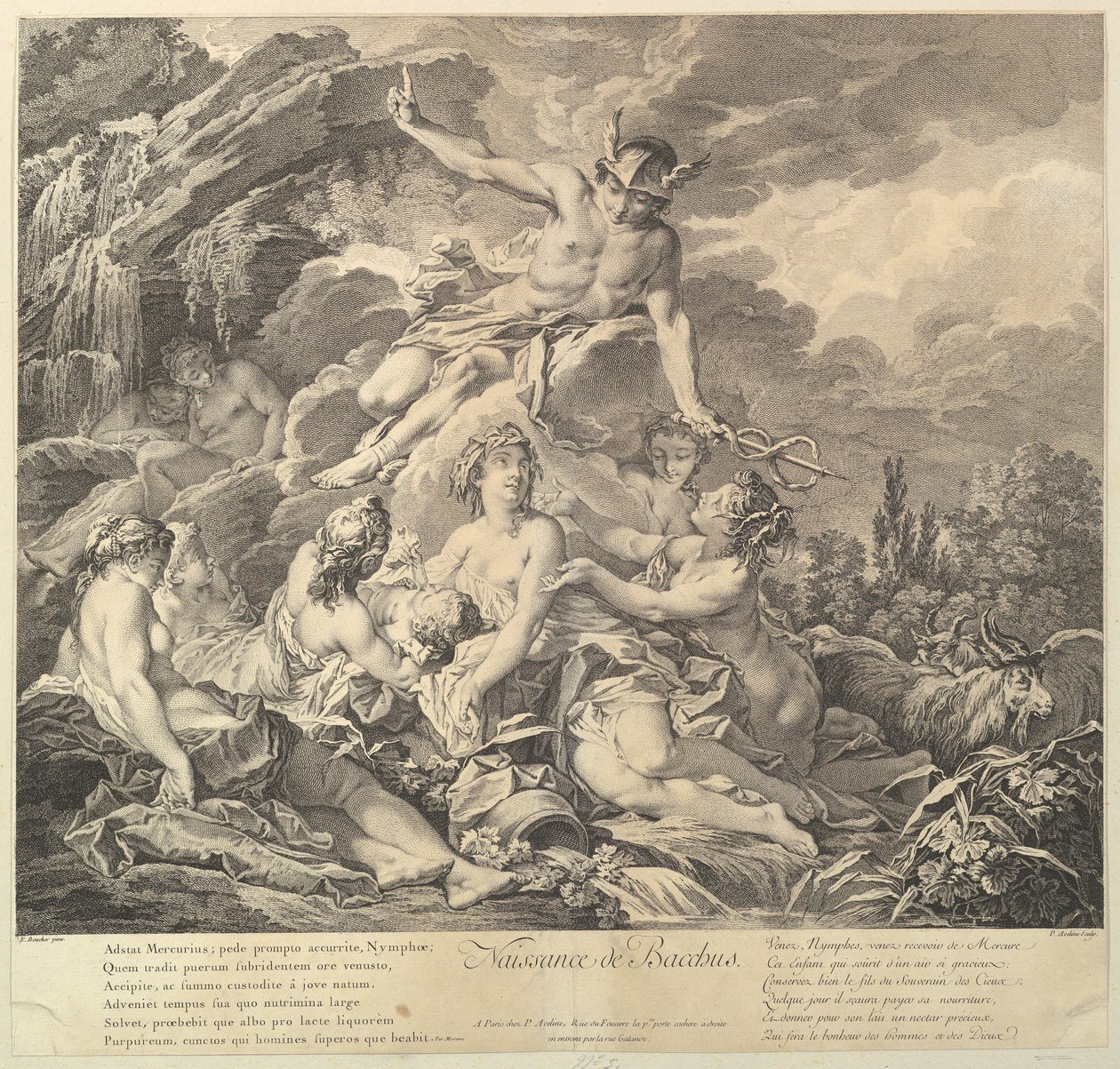 Geboorte van Bacchus, 18e eeuw door Pierre Alexandre Aveline