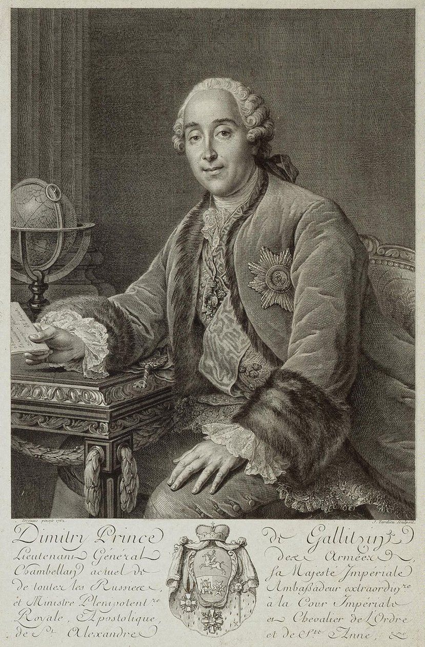 Portret van Prins Dmitriy Mikhailovich Golitsyn 1721-1793 door Pierre Alexandre Tardieu