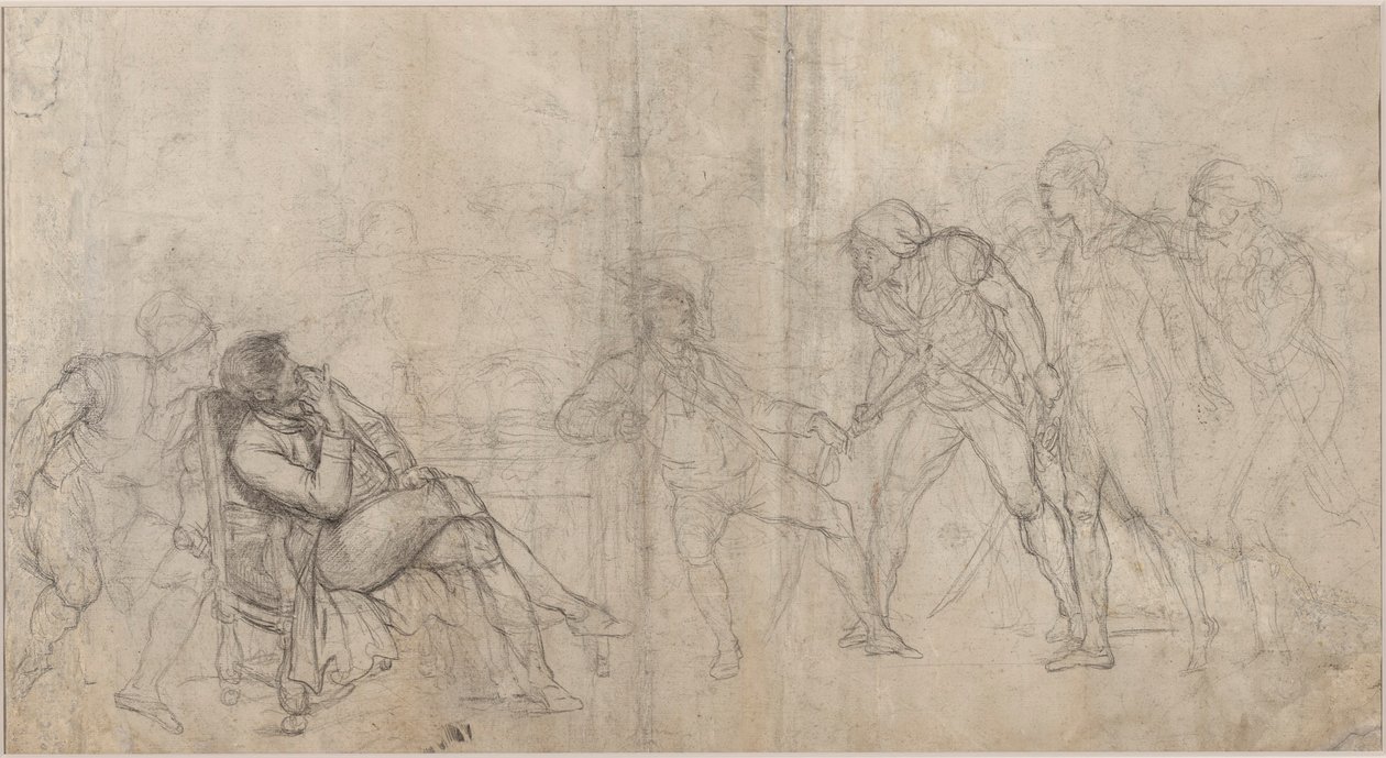 Elizabeth Cazotte redt haar vader van de doodstraf in de gevangenis van l door Pierre Alexandre Wille