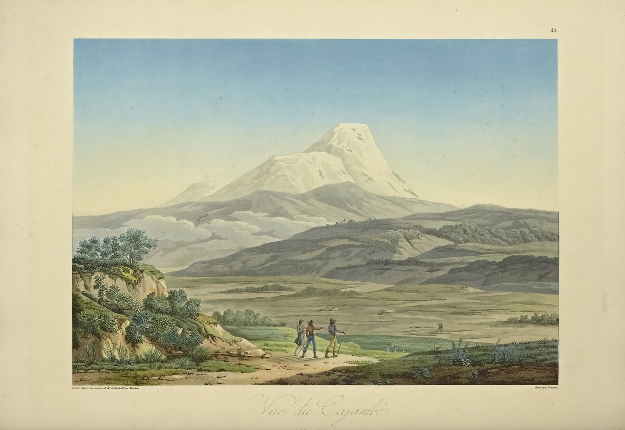 Uitzicht op Cajambe, illustratie uit 