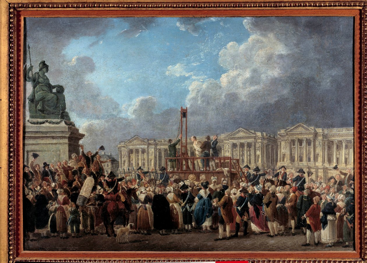 Een terechtstelling, Place de la Révolution door Pierre Antoine Demachy