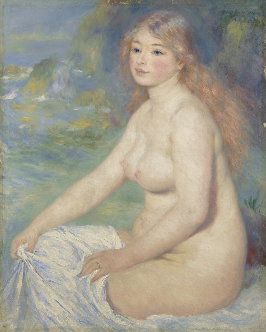 Blonde Baadster, 1881 door Pierre Auguste Renoir