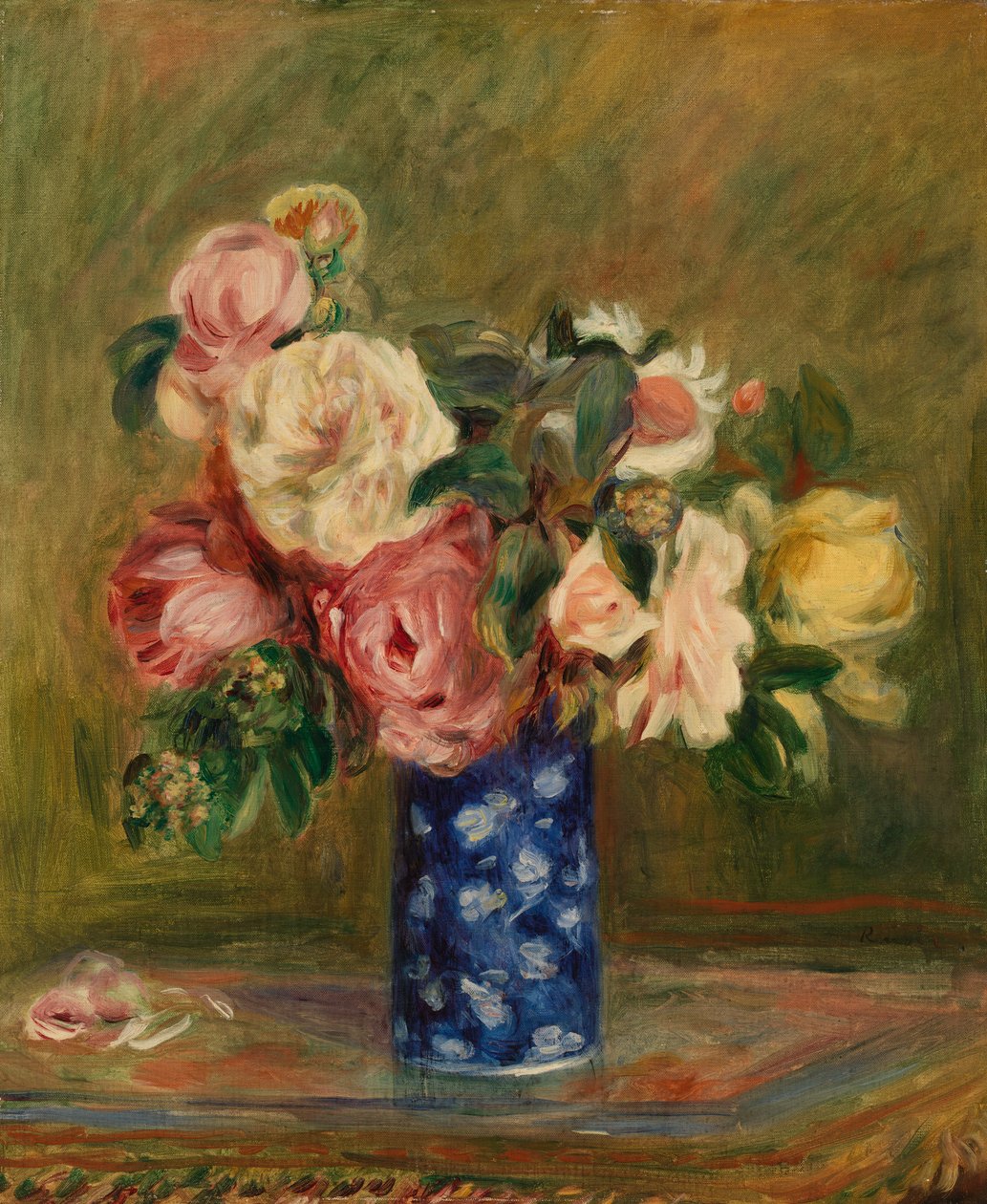 Boeket Rozen door Pierre Auguste Renoir