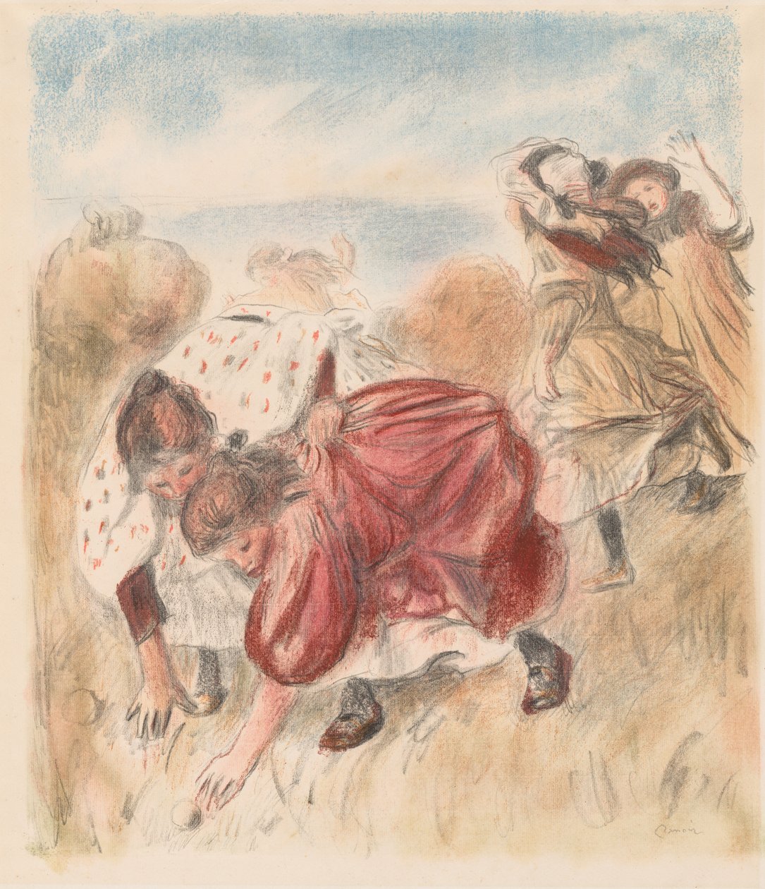 Kinderen die Bal Spelen, 1900 door Pierre Auguste Renoir