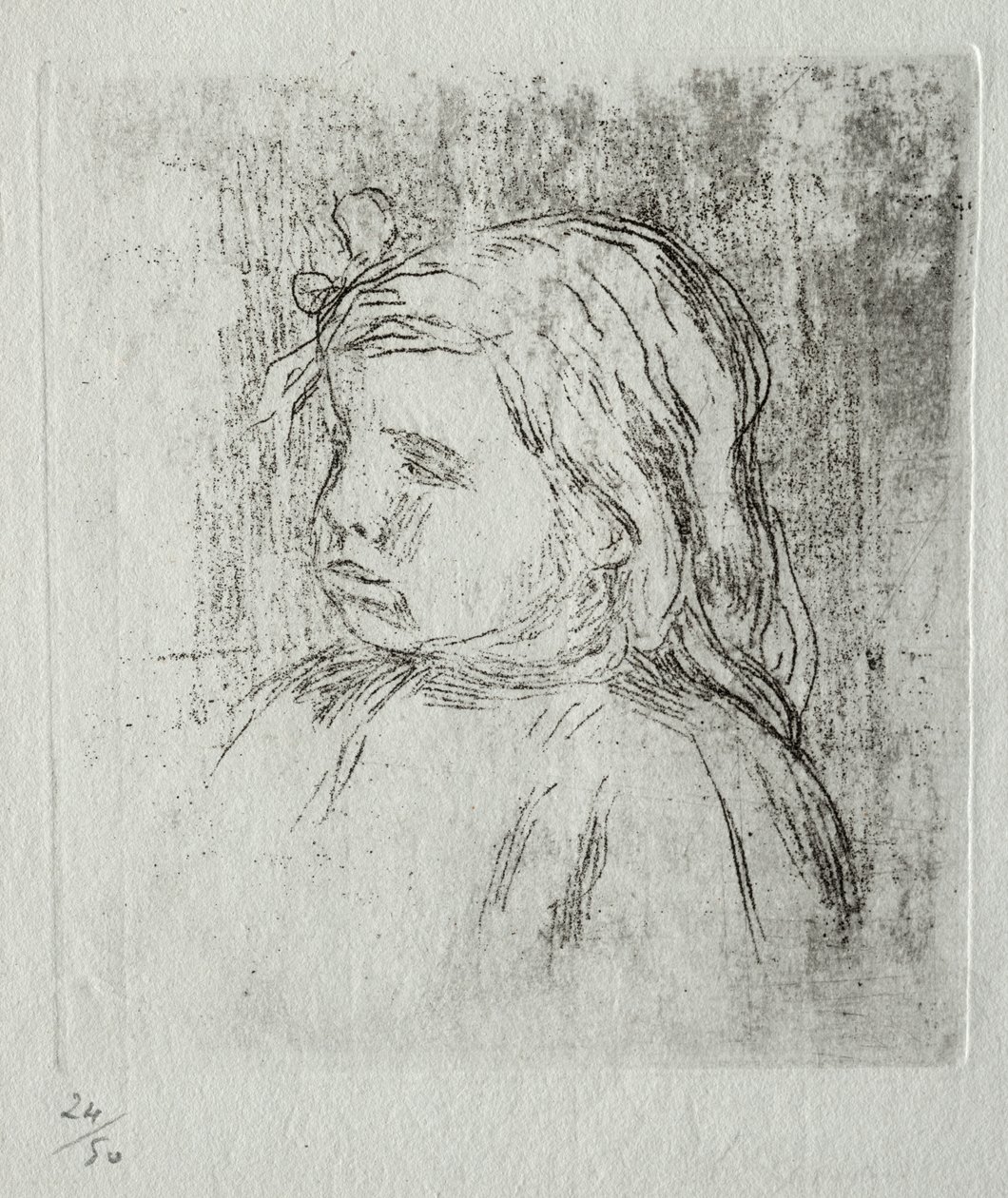 Claude Renoir, driekwart naar links door Pierre Auguste Renoir