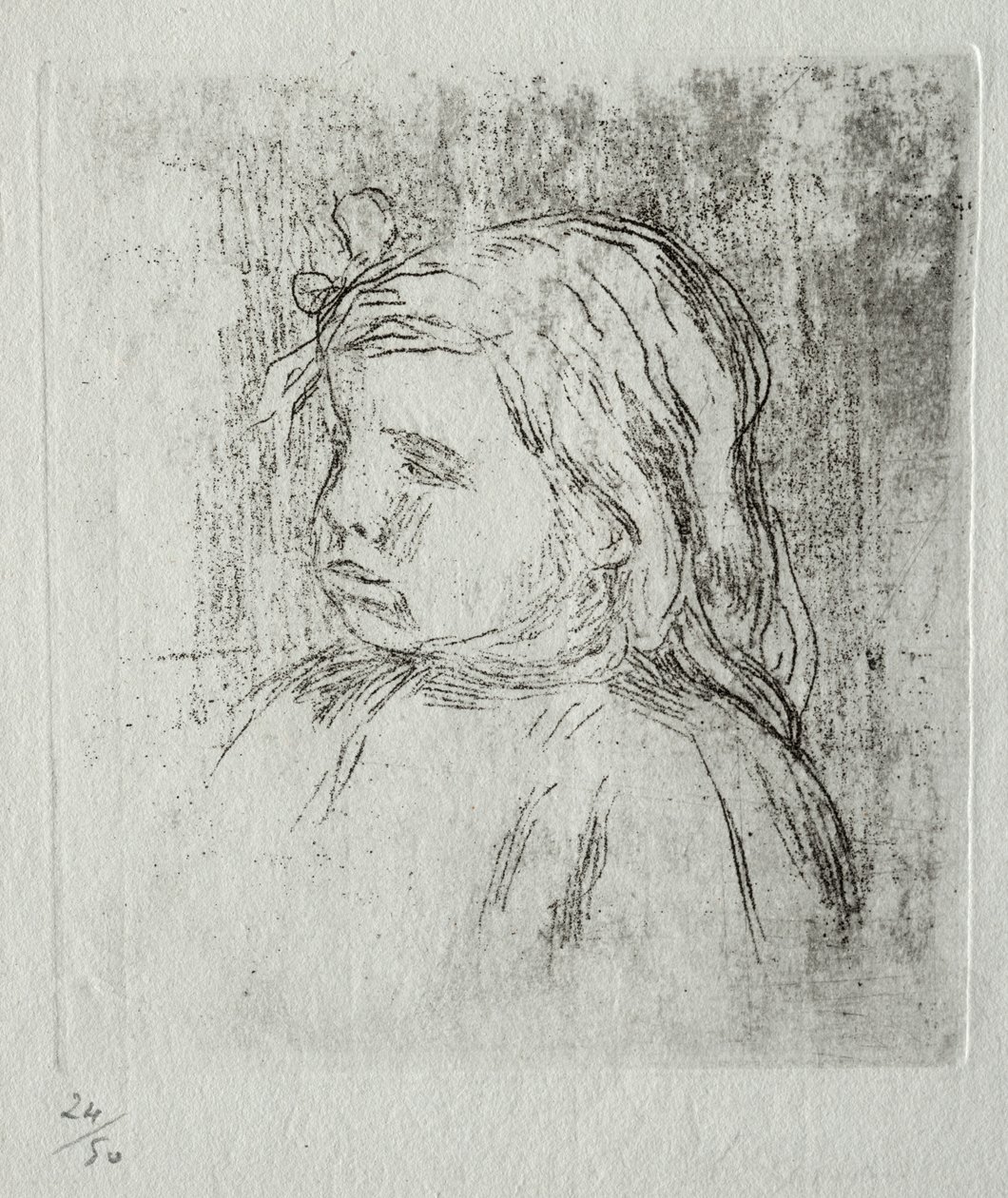 Claude Renoir, driekwart naar links, 1908 door Pierre Auguste Renoir