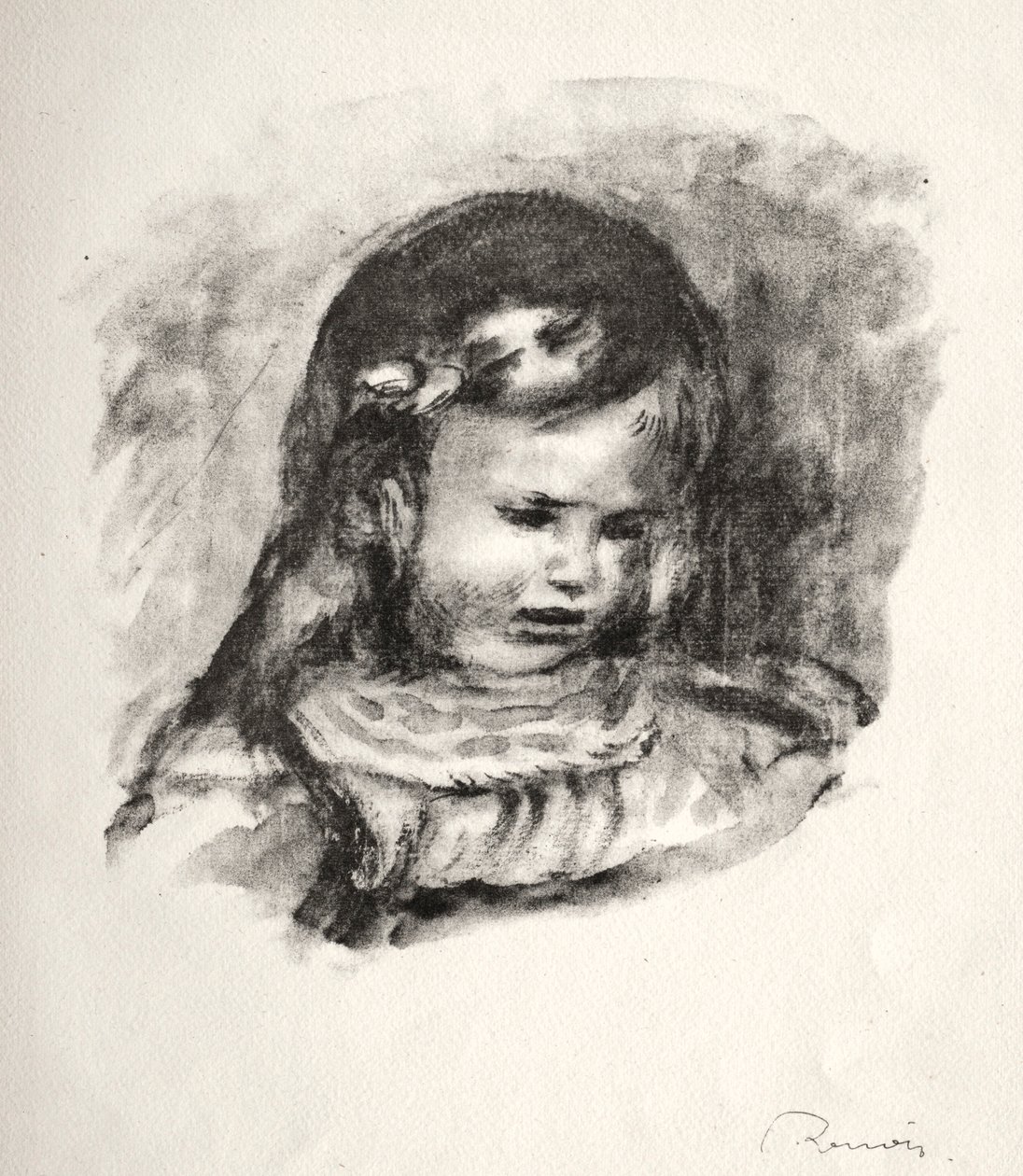 Claude Renoir, het hoofd gebogen, 1904 door Pierre Auguste Renoir
