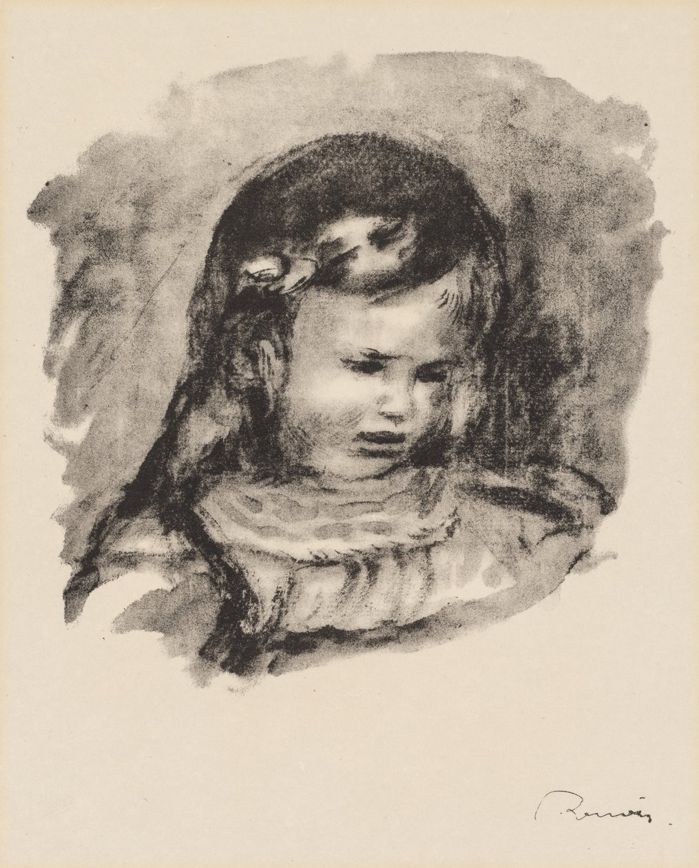 Claude Renoir, het Hoofd Gebogen door Pierre Auguste Renoir