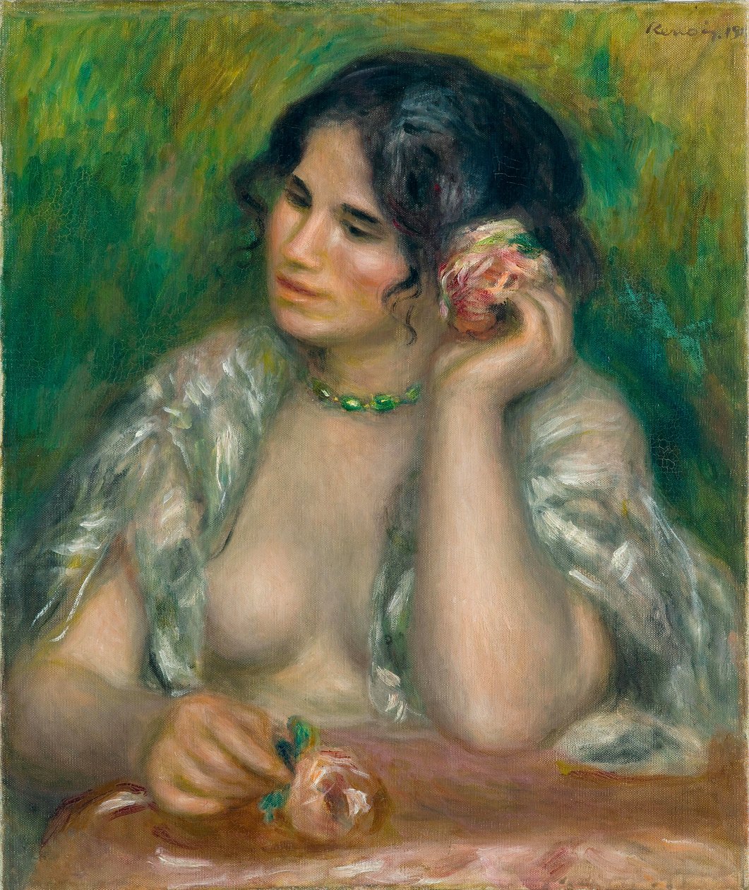 Gabrielle met de roos door Pierre-Auguste Renoir