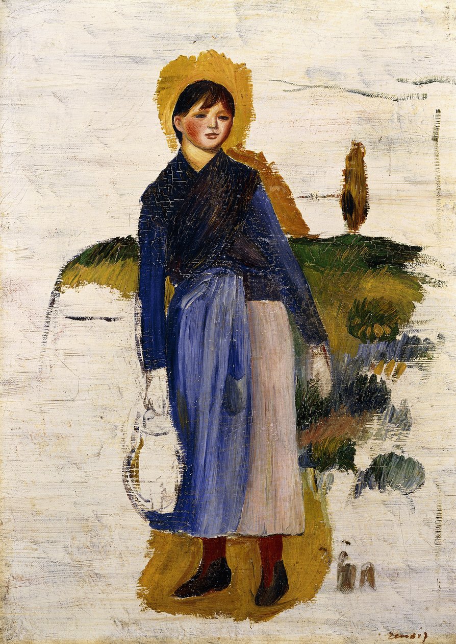 Meisje met rode kousen, 1886 door Pierre Auguste Renoir