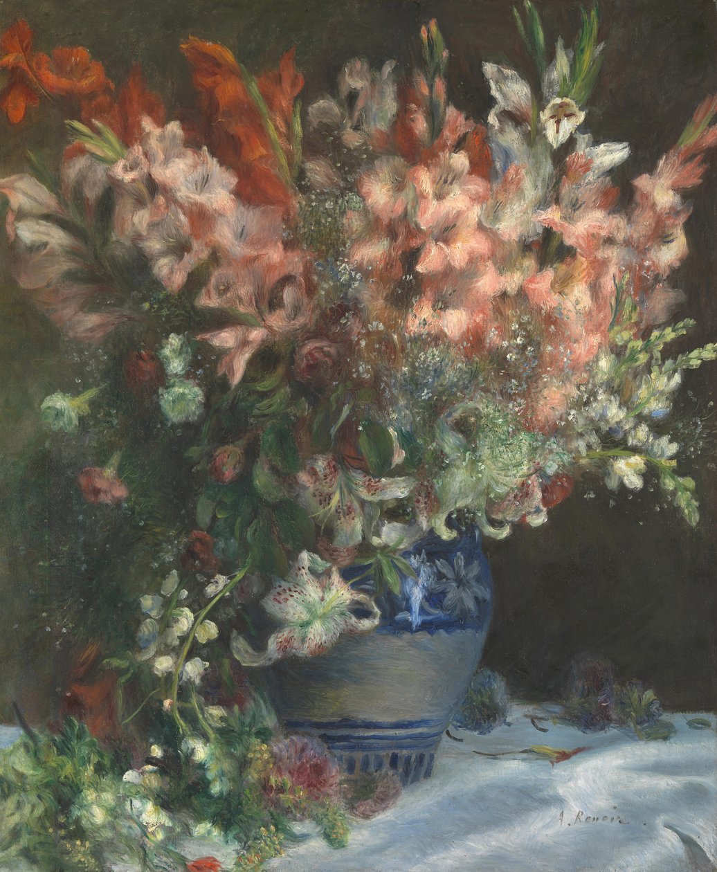 Gladiolen in een vaas door Pierre-Auguste Renoir