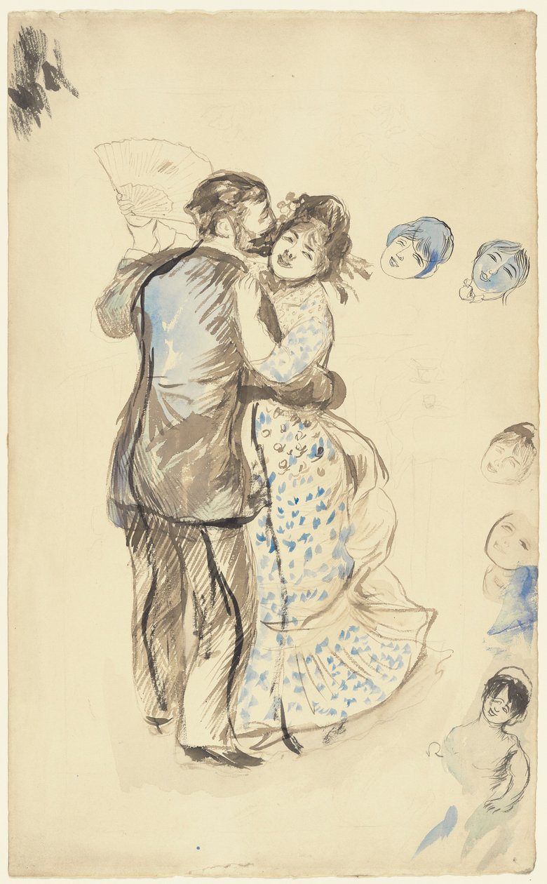 De dans op het platteland door Pierre Auguste Renoir