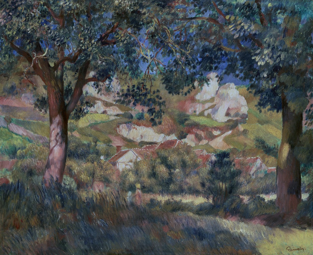 Landschap bij La Roche Guyon, c.1887 door Pierre Auguste Renoir