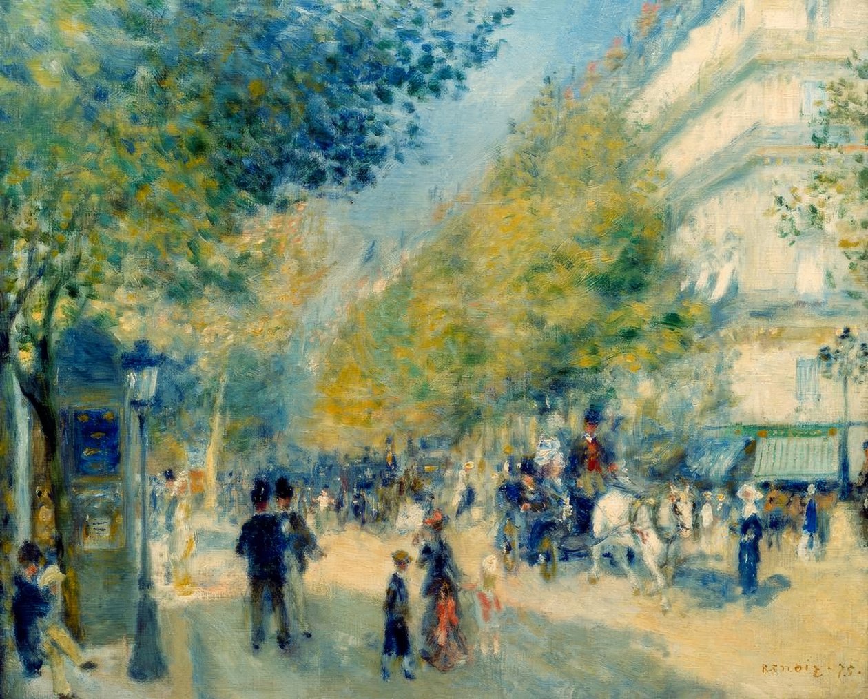 De grote Boulevards door Pierre Auguste Renoir