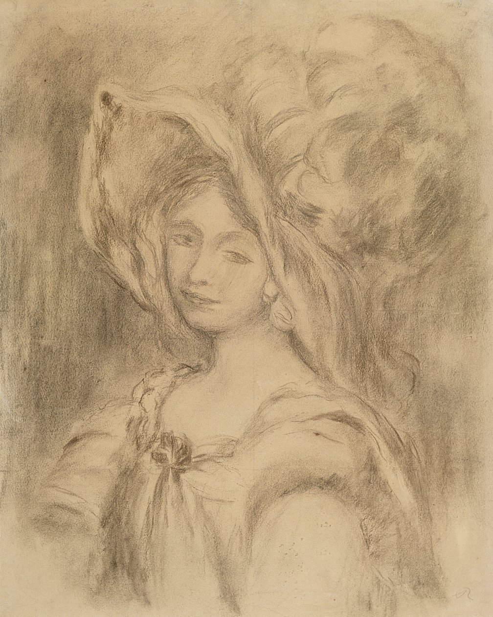Mme Dieterle met een hoed, c.1896 door Pierre Auguste Renoir