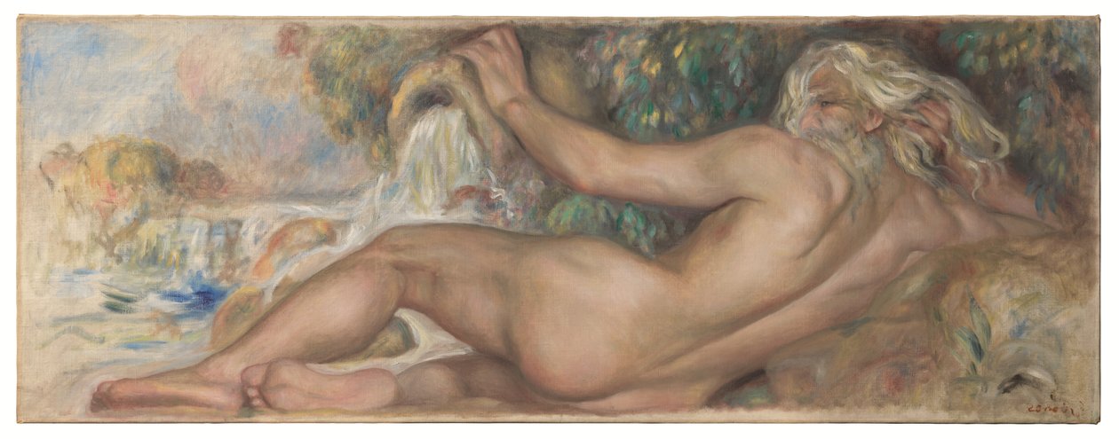 Naakt in een landschap of De Rivier door Pierre Auguste Renoir