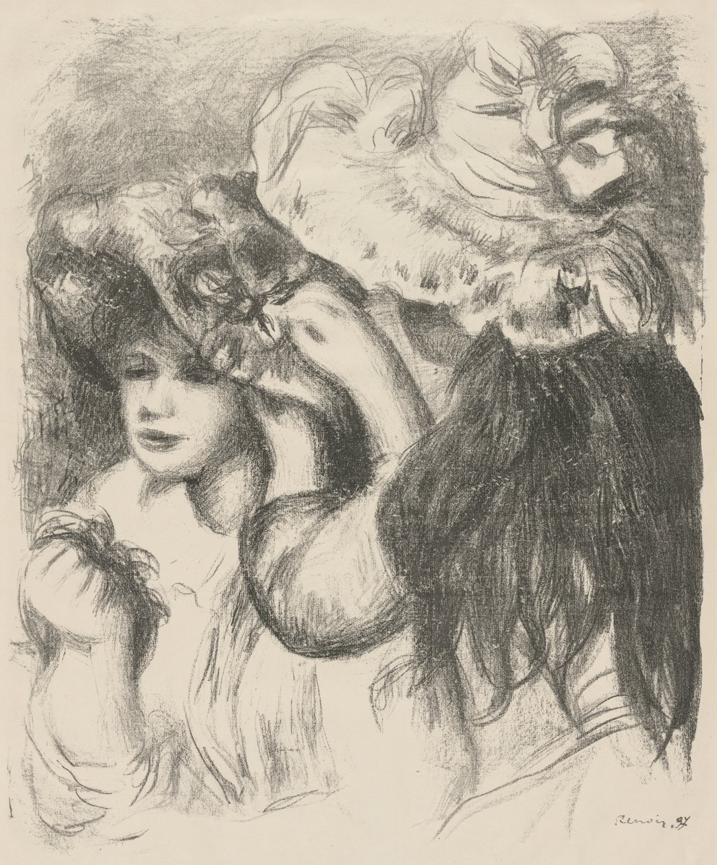 De hoed vastpinnen door Pierre-Auguste Renoir