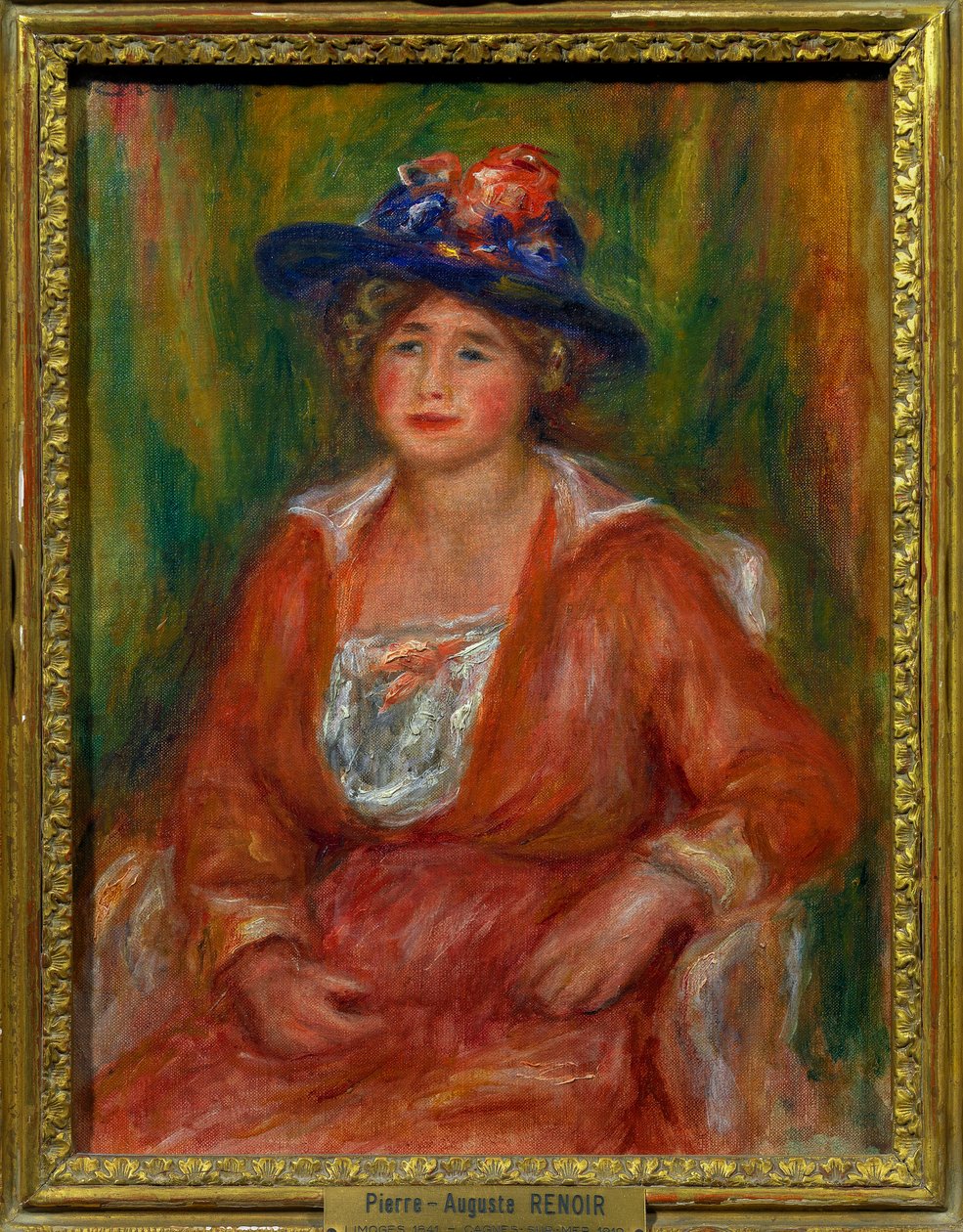 Portret van zittende vrouw. Schilderij door Pierre Auguste Renoir (1841-1919) door Pierre Auguste Renoir