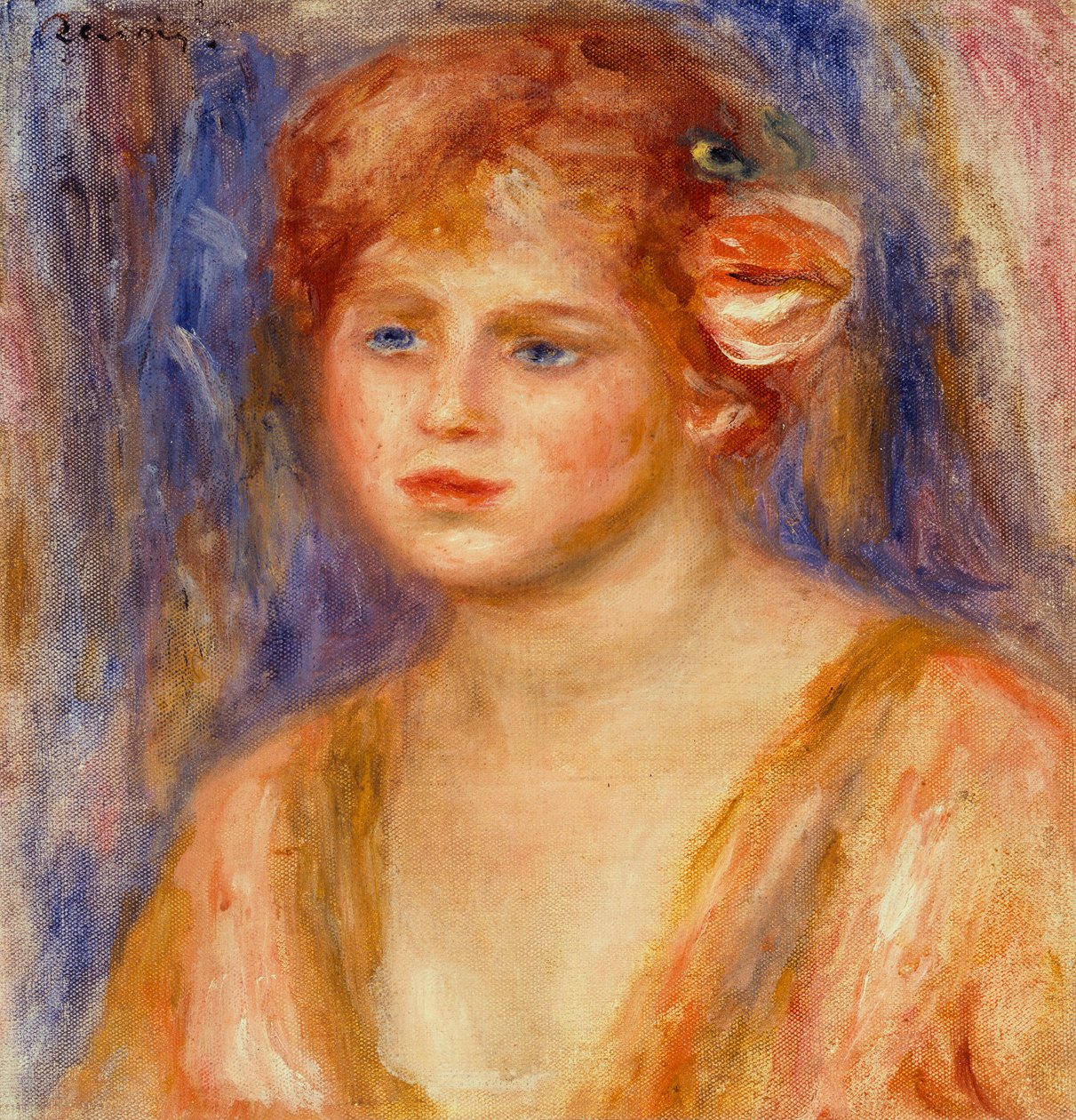 Portret van een jong meisje door Pierre Auguste Renoir