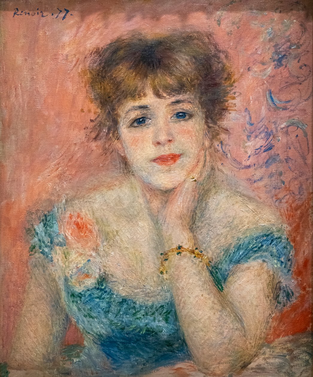 Portret van actrice Jeanne Samary door Pierre Auguste Renoir