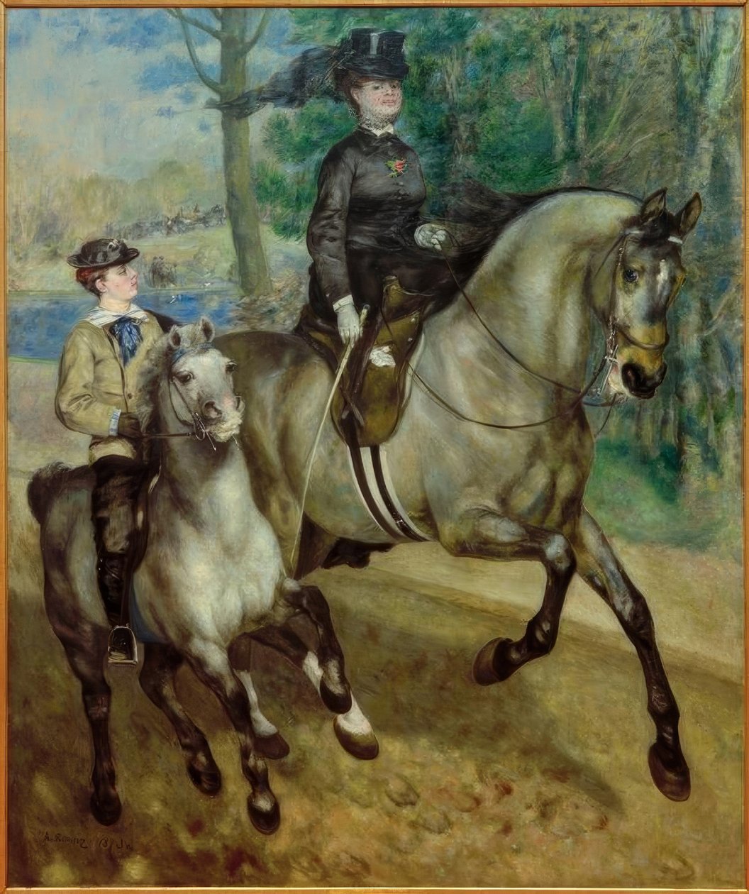 Amazone in het Bois de Boulogne door Pierre Auguste Renoir