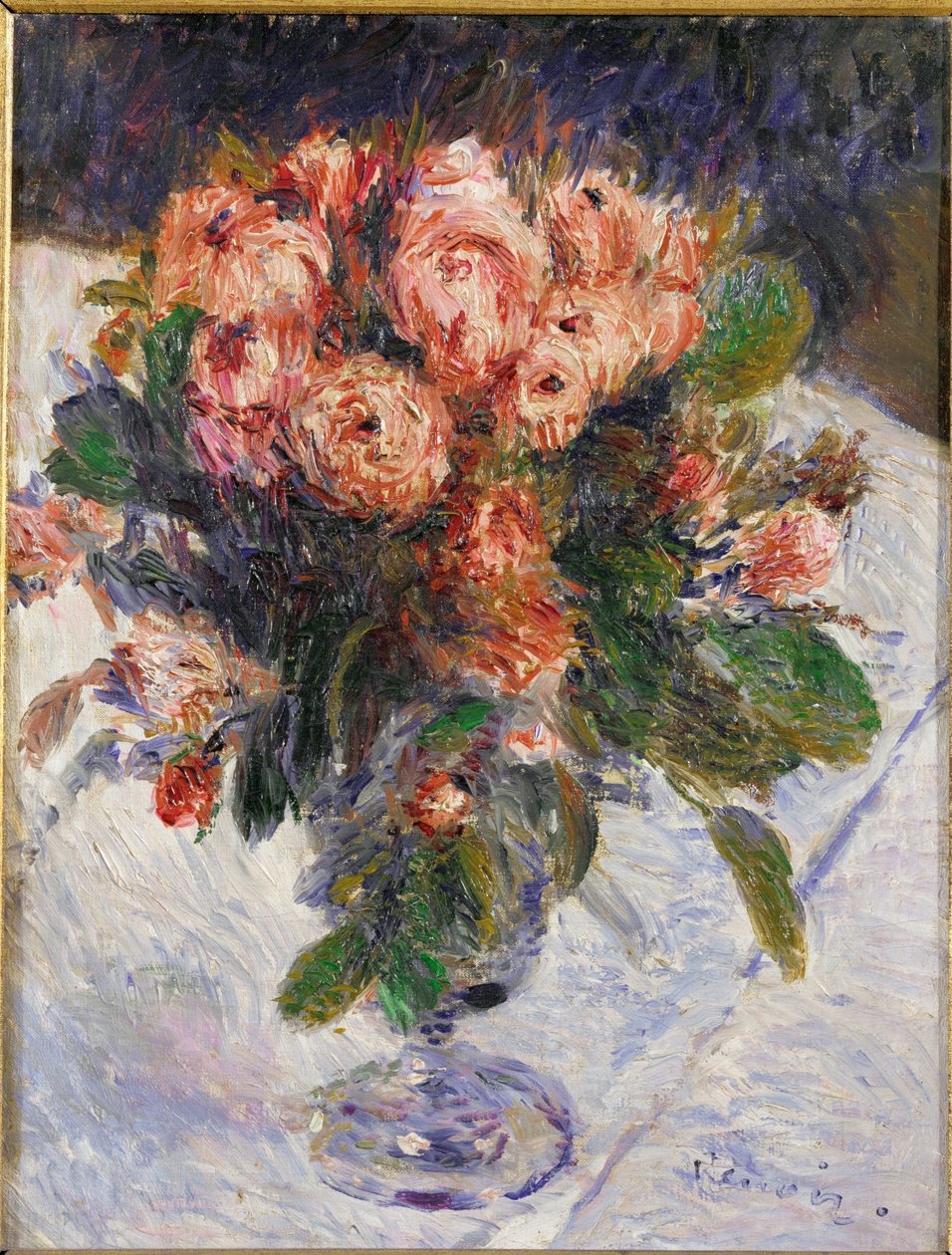 Fonkelende rozen (olieverf op doek) door Pierre Auguste Renoir