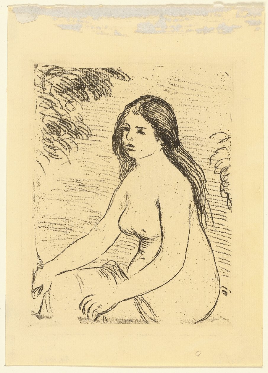 Zittende Naakte Vrouw door Pierre Auguste Renoir
