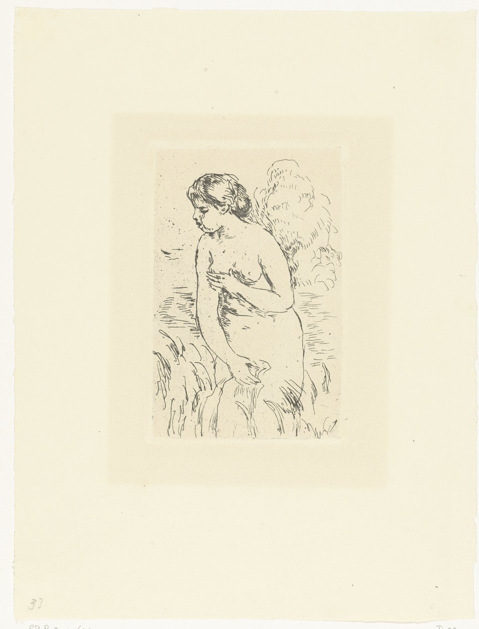 Staande naakte vrouw of baadster door Pierre Auguste Renoir