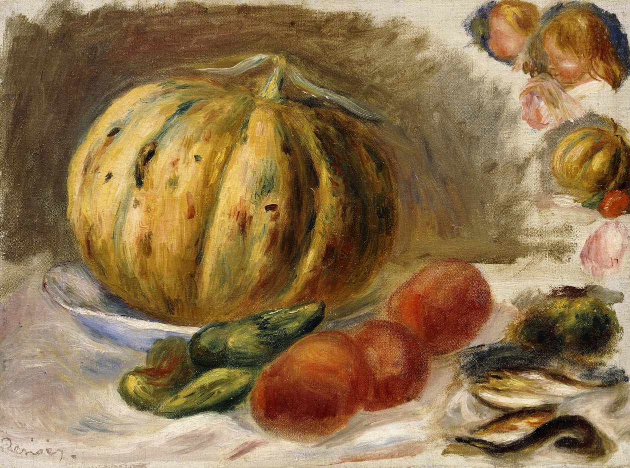 Stilleven met Meloen en Tomaten, c.1900 door Pierre Auguste Renoir