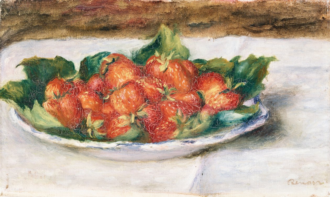 Stilleven met Aardbeien door Pierre-Auguste Renoir