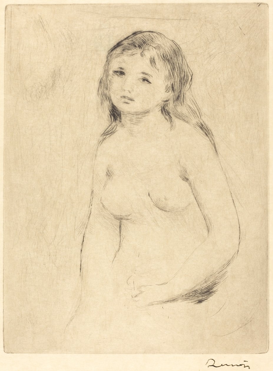 Studie voor een badende, eind 19e-begin 20e eeuw door Pierre Auguste Renoir