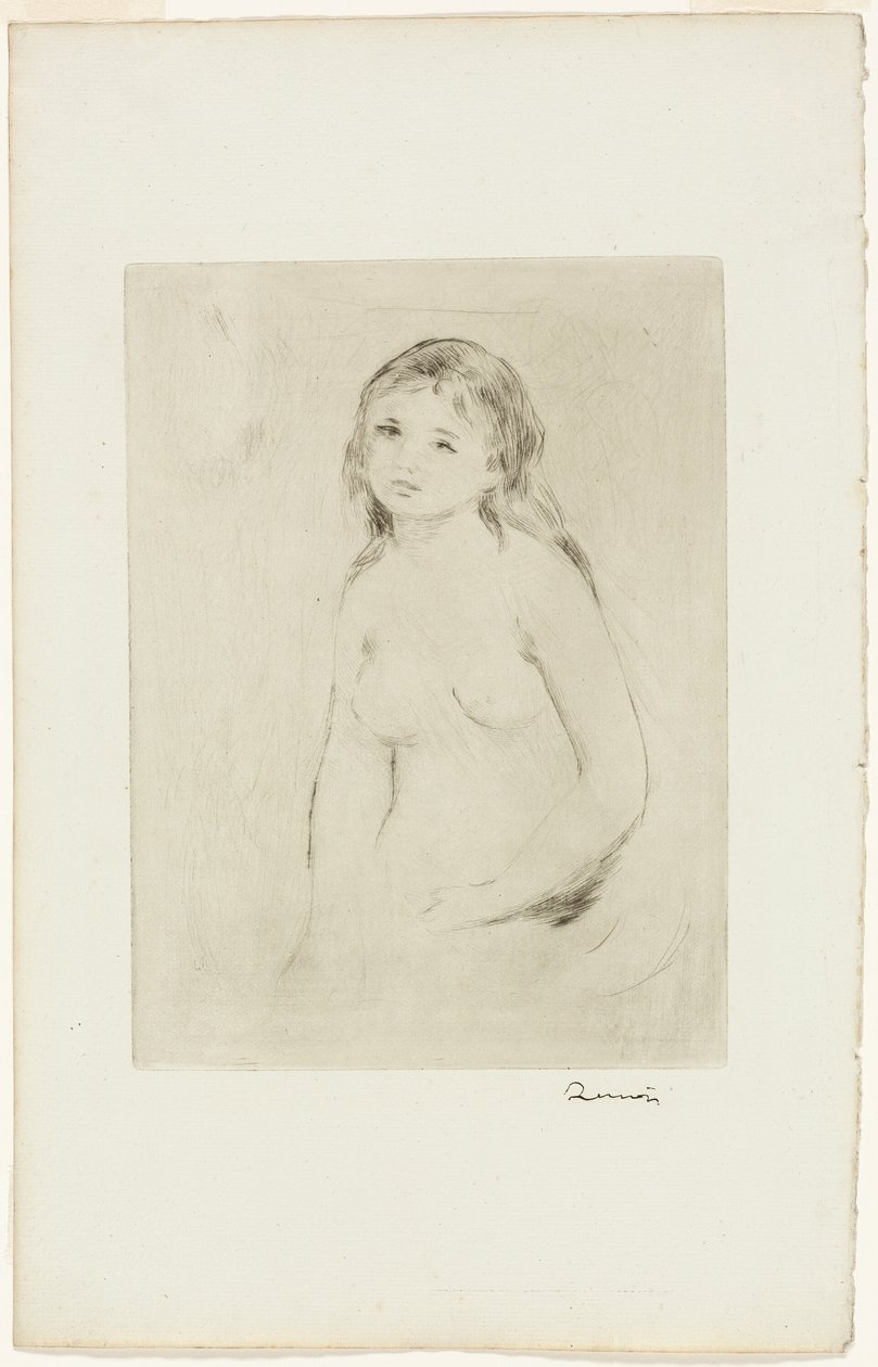 Studie voor een vrouwelijke bader door Pierre Auguste Renoir