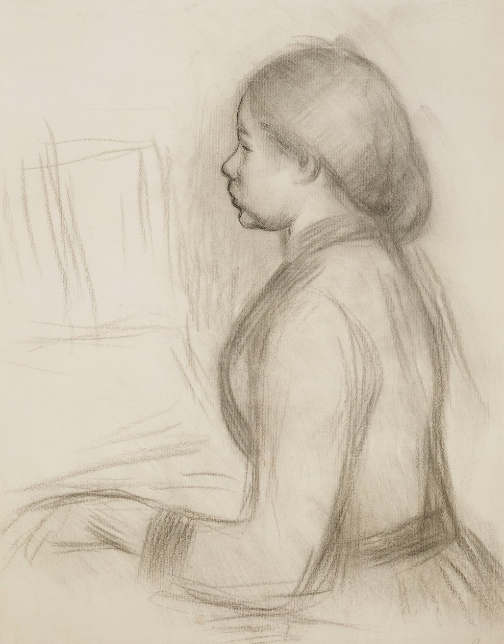 Studie van een Jong Meisje aan de Piano door Pierre Auguste Renoir