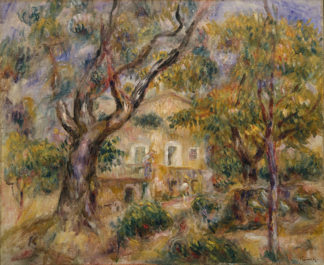 De Boerderij bij Les Collettes, Cagnes, 1908-14 door Pierre Auguste Renoir