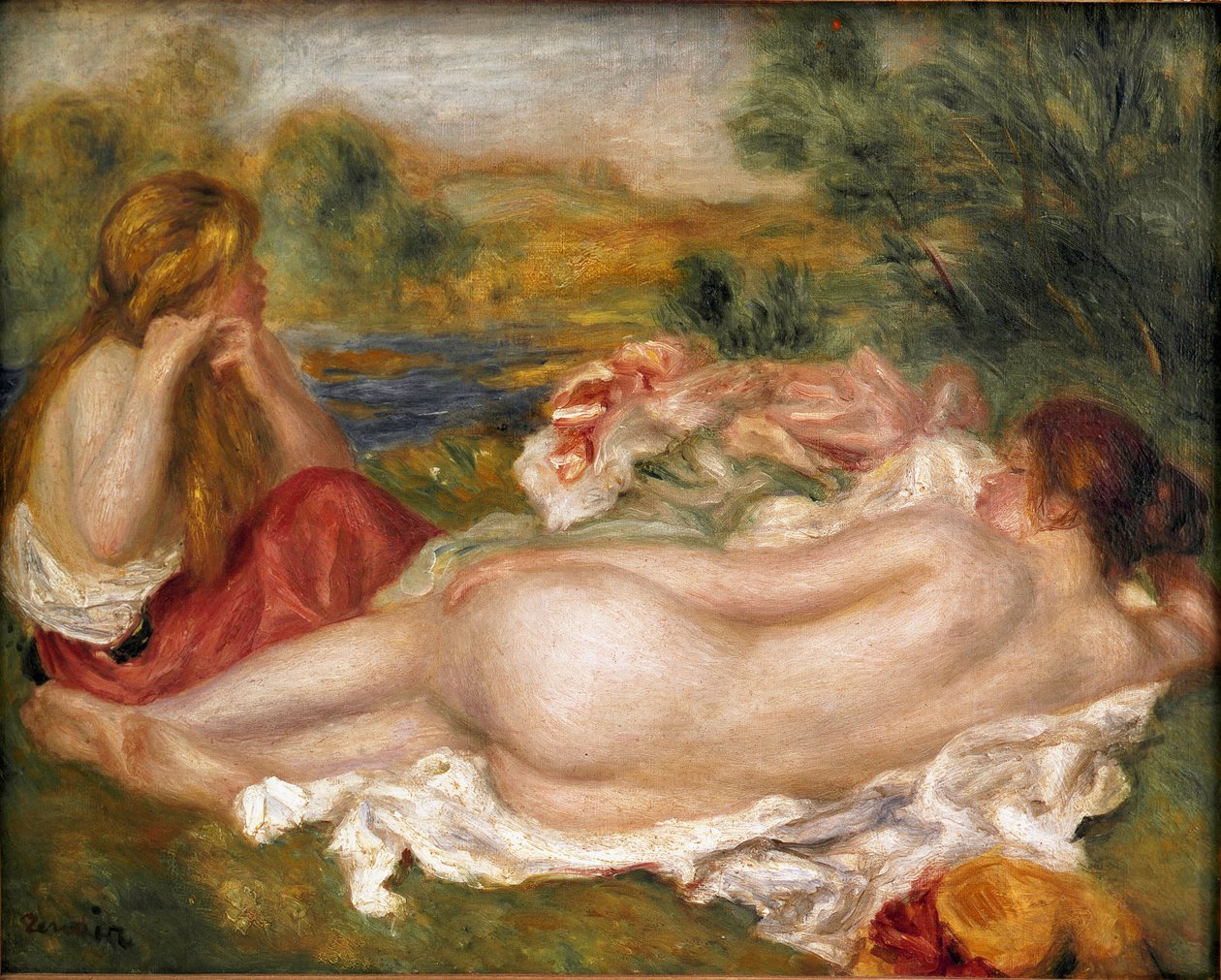 Twee baders door Pierre Auguste Renoir