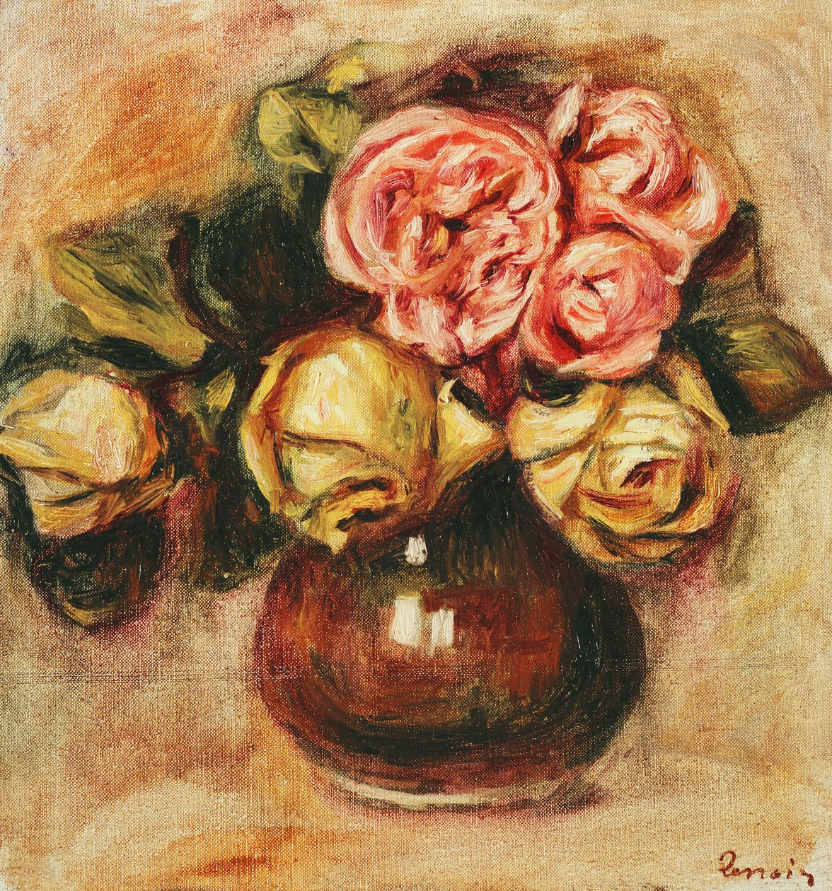 Vaas met Rozen door Pierre Auguste Renoir