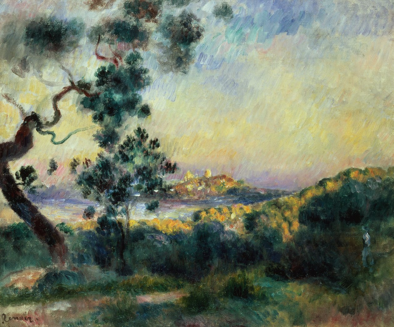 Uitzicht op Antibes door Pierre Auguste Renoir